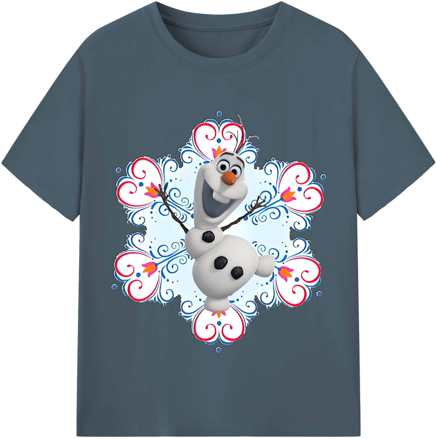 （画像用） アナと雪の女王 アンナ エルサ Frozen Anna Elsa 綿100％半袖Tシャツ（フロントプリント）
